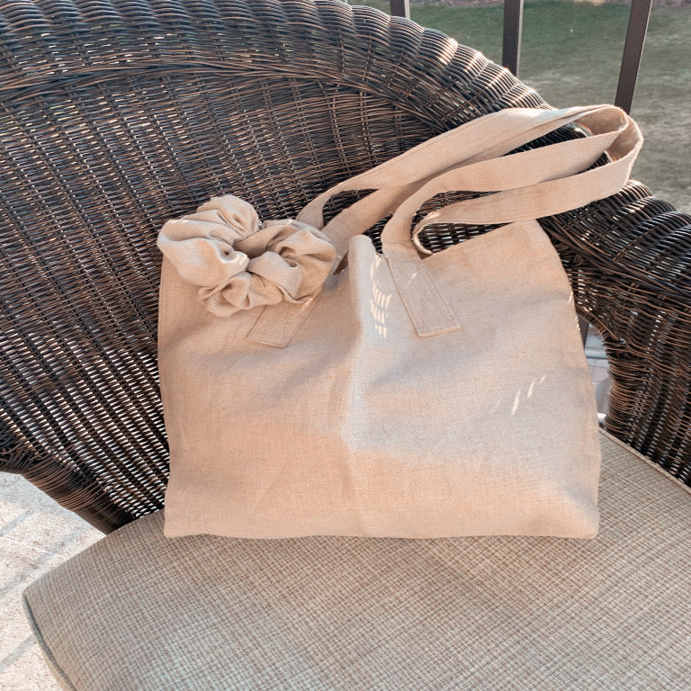 custom embroidered linen tote Canada