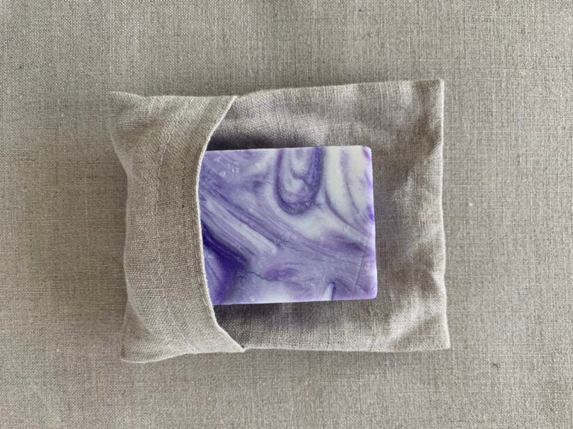 Use the soap saver bag to keep those left over bits and pieces of soap from cluttering your soap dish and making it into soap soup.